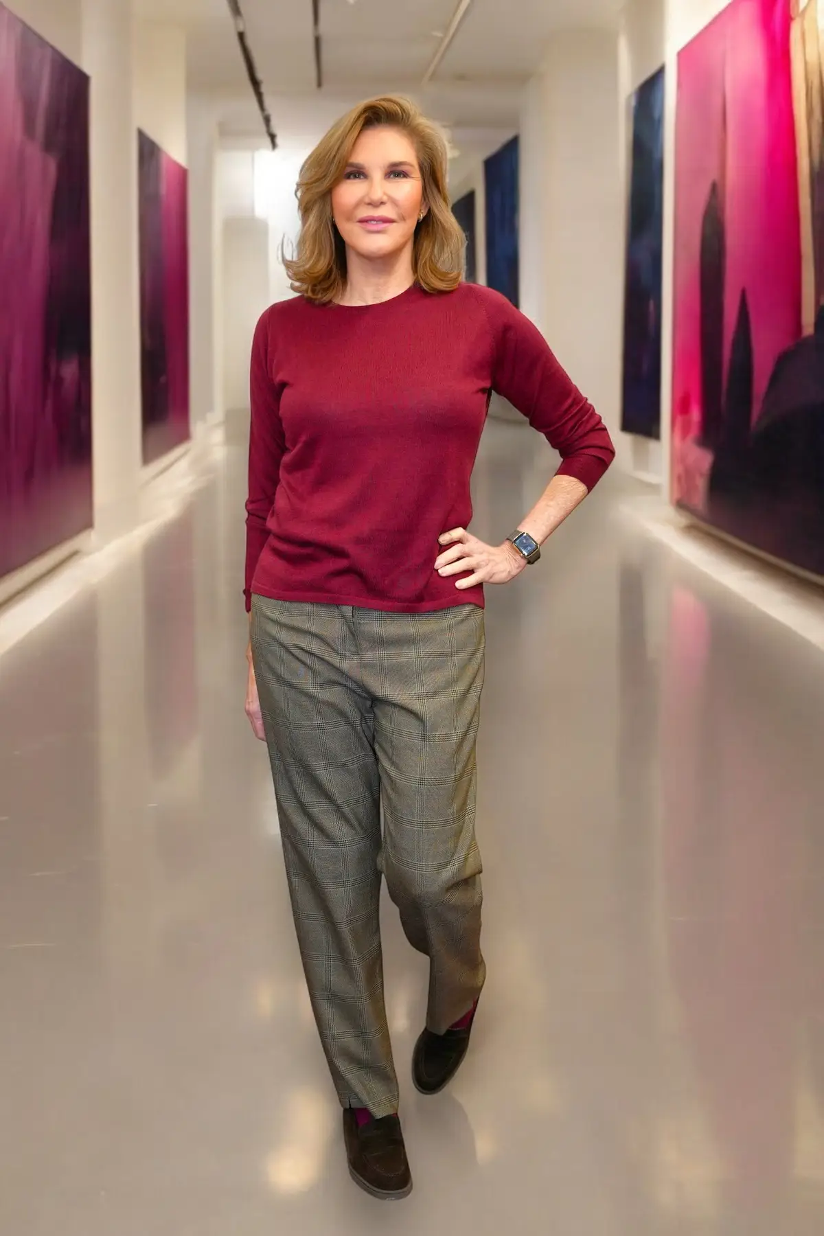 Pantalón cuadros con botón Rose